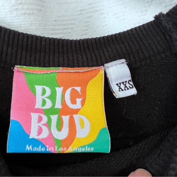EUC Big Bud Press Embroidered Crewneck Sweatshirt in Black Size XXS - Picture 4 of 10